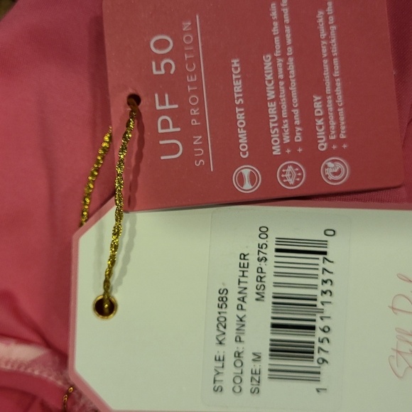 STELLA PARKER Polo Shirt Women Pink Golf Tennis Ruffle Raglan Sleeveless  NWT - Picture 4 of 4